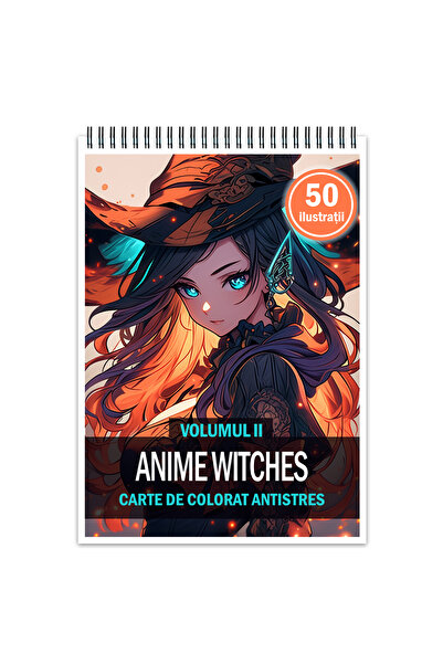Legendary Gifts Carte de colorat antistres, 50 de ilustratii, Anime Witches -...