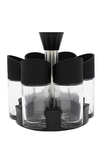 ABYZ Set of 6 Glass and Plastic Spice Containers