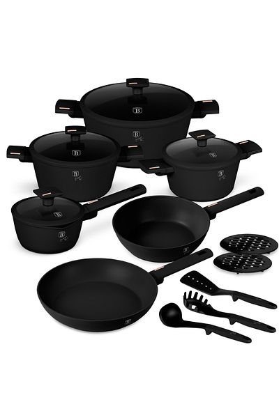 Berlinger Haus 15-piece Monaco Berlinger Haus BH 8246 cookware set, non-stick, black