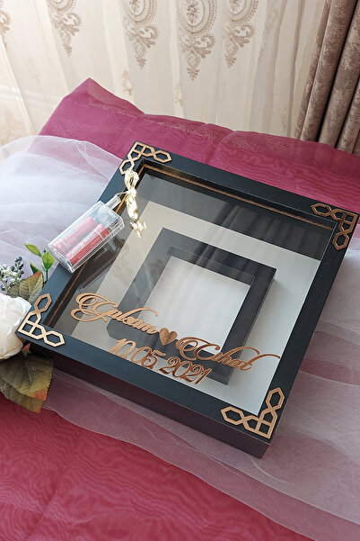 Verda Çerçeve 25x25 Cm Ledli Fotoğraf Bölümlü Siyah-klasik(BRONZ) Isimli Anı ...