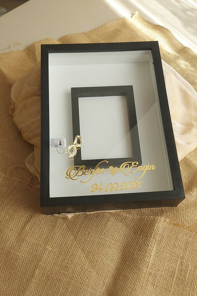 hobicehayaller 25x35 I?simli Ve Ledli Fotoğraf Bölümlü Anı Çerçevesi! Yeni Mo...