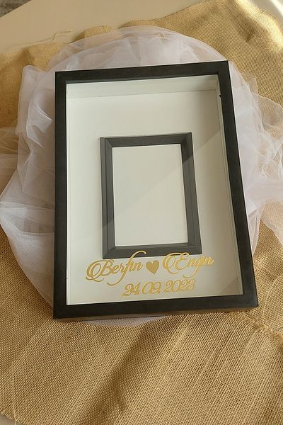 hobicehayaller 25x35 Cm Memory Frame with I?simli Photo Section!New Fashion Rose Boxes!Word Flower Design!