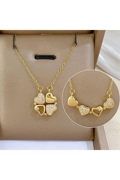 Ayzen Heart Shaped Pendant with Stone