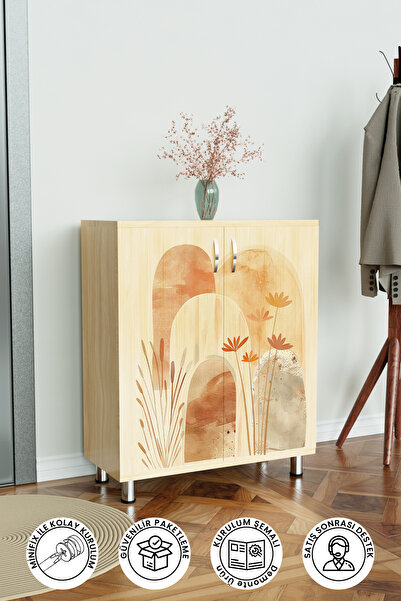 Hediyeler Kapında Orange Vibes 4 Raflı Ayakkabılık Antre Hol Çok Amaçlı Ayakk...