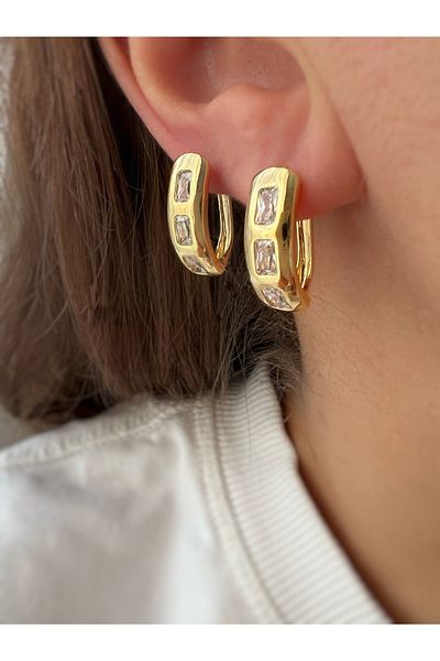 ToffyStore Vip Stone Classic Hook Earrings
