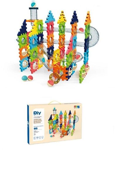 OEM Construction Set Pieces to Join/Assemble, Pipeline Ball Track, Building Blocks Pipeline, 95 Pieces