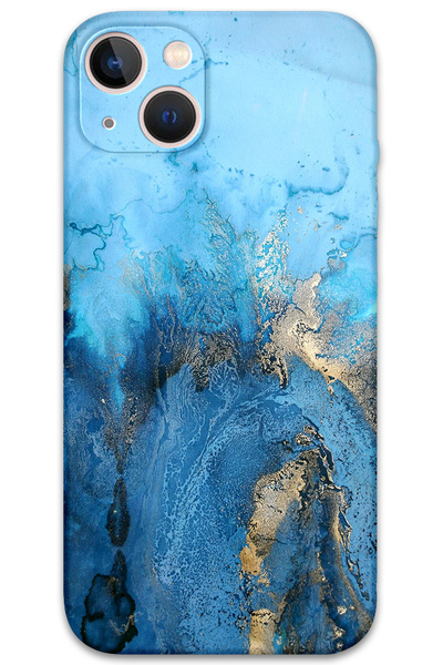 Gramaphone iPhone 14 Compatible Marble Pattern Phone Case + Screen Protector ...