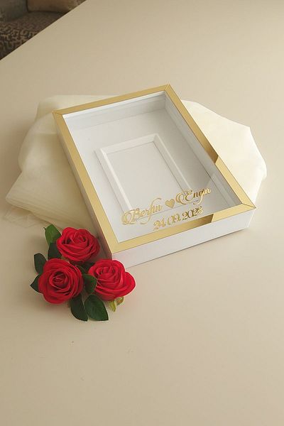 hobicehayaller 25x35 I?simli Photo Section Memory Frame! Cutii Triangle Slatted Rose
