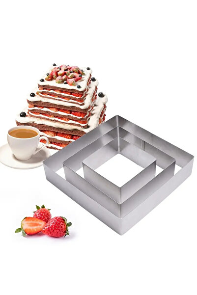 ABYZ Σετ 3 τετράγωνων πλαισίων για κέικ