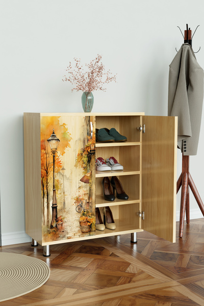 Hediyeler Kapında Hatıra Köşesi 4 Raflı Ayakkabılık Antre Hol Çok Amaçlı Ayakkabı Dolabı