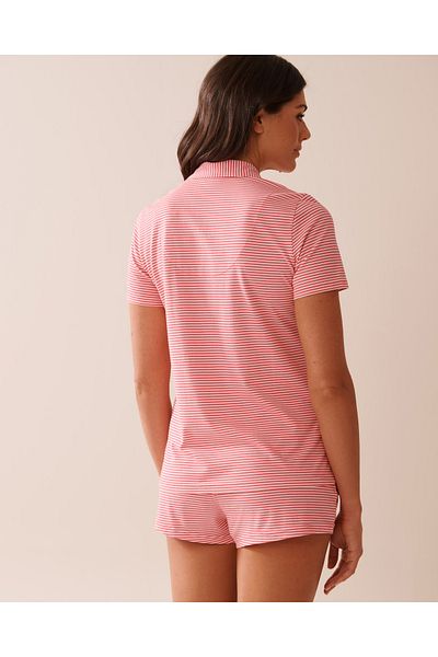 La Vie en Rose Stripe Print Shirt PJ Set
