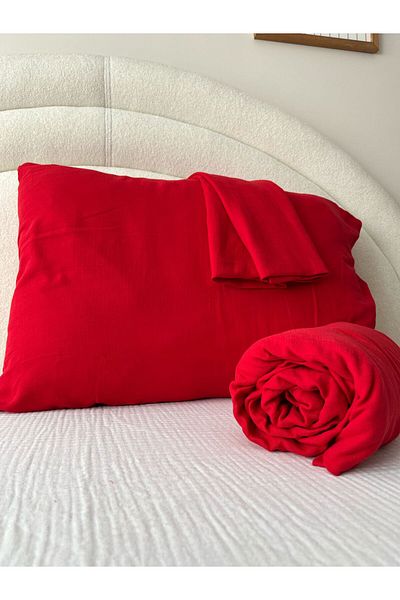 GİNETEKS Muslin Fitted Sheet Organic Double 160X200 Pillow 100% Cotton