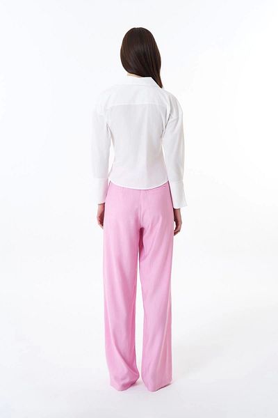 Myra Double Breasted Blouse Shirt with Binding Detail-White