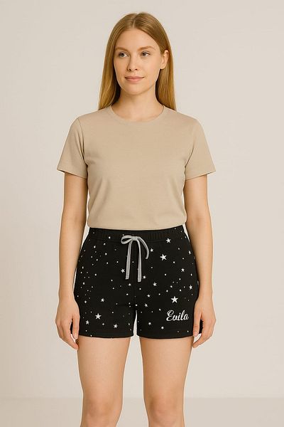 enmodaiçgiyim Pantaloni scurți de damă cu broderie neagră