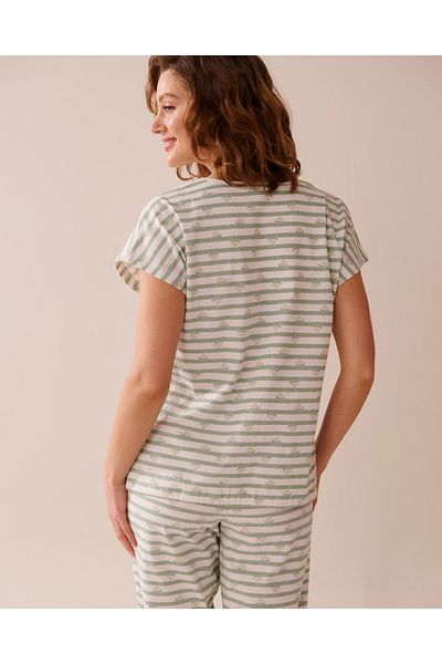 La Vie en Rose Snail Print Cotton T-shirt