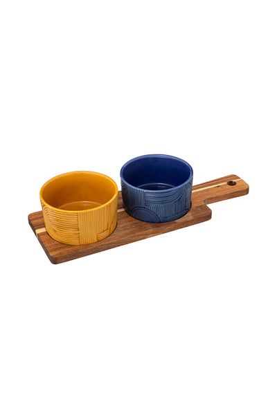 Secret de Gourmet Set de servire Soleya, ceramică, lemn, 11 x Î. 6 cm
