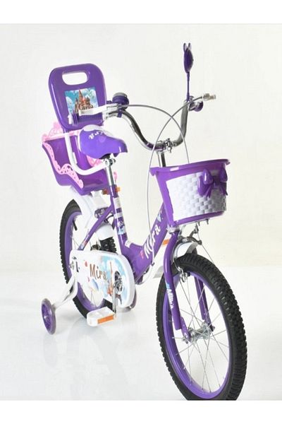 rexa Princess Kids Bike with Basket and Support Wheels 16 Inch