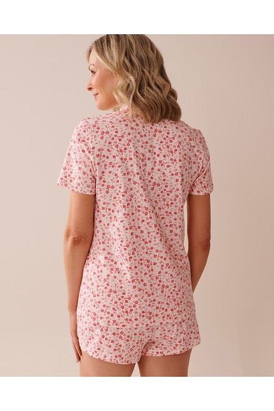La Vie en Rose Floral Print Shirt PJ Set