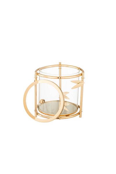 Dania Multi-purpose decorative box for sweets and nuts, made of stainless steel, gold, 16*16.5 cm