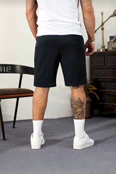 woonkey Men's Black Shorts with Leg Stripes and Comfortable Fit – Sports & Casual Style