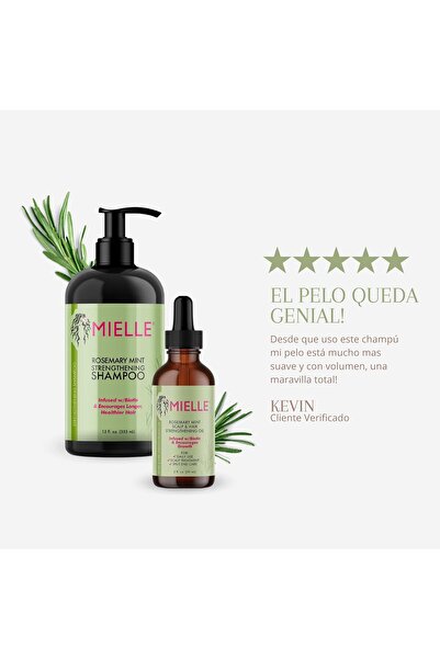 MIELLE منتجات عضوية/شامبو/مقوي فروة الرأس بالنعناع والروزماري
