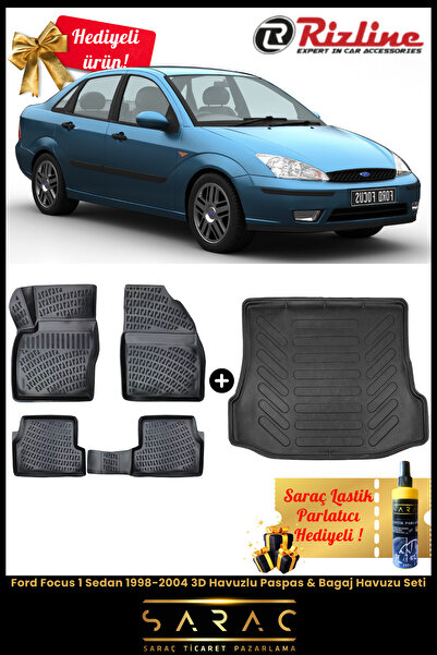 Rizline Ford Focus 1 Sedan 1998-2004 Havuzlu Paspas & Bagaj Havuzu Seti+HEDİY...