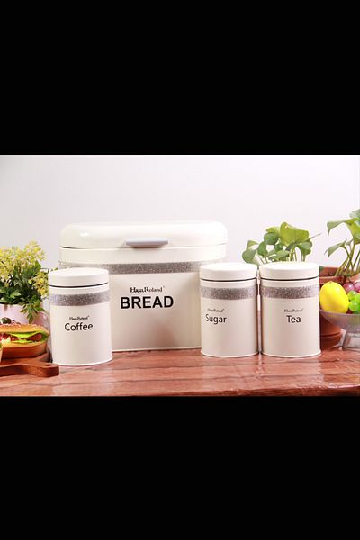 Generic Tea and coffee storage jars with a lid for storing bread
