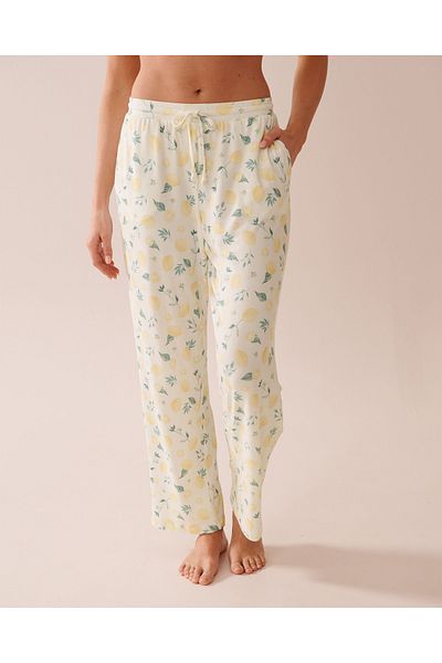 La Vie en Rose Lemon Print Super Soft Pajama Pants