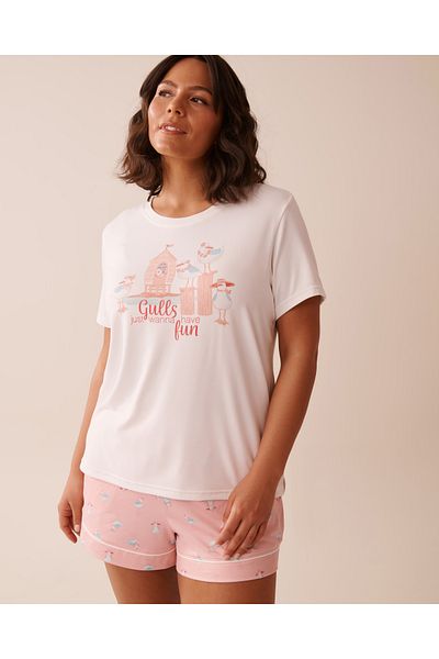 La Vie en Rose Seagull Print Super Soft T-shirt