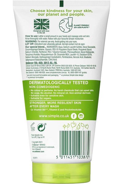 Simple Moisturising Facial Wash (150ml, Pack Of 2)