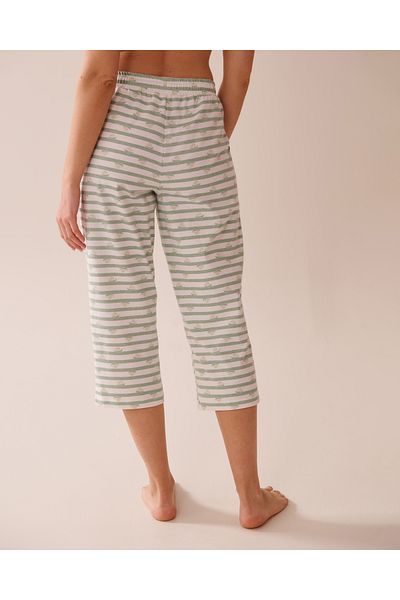 La Vie en Rose Snail Print Cotton Pajama Capris