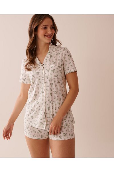 La Vie en Rose Pear Print Shirt PJ Set