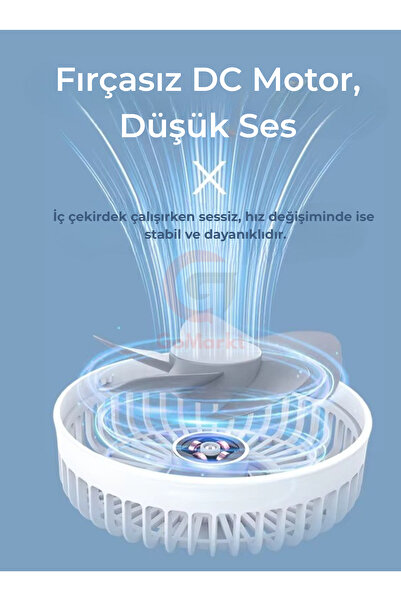 GoMarkt Şarjlı Kumandalı Çift Fanlı Işıklı Su Püskürtmeli Buzlu Nemlendiricili Döner Serinletici Vantilatör