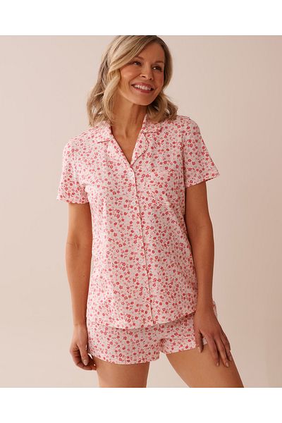 La Vie en Rose Floral Print Shirt PJ Set