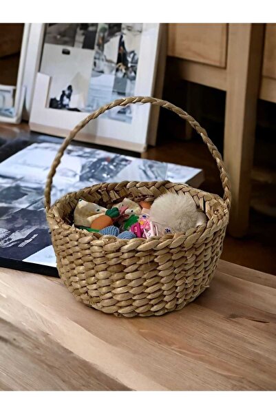 EM&MA DESİNG Mini Wicker Basket 14X12X8 Kitchen Bathroom Living Room Multi-Purpose Decorative Basket (Takes Measurements)