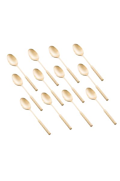 Dania 12 Pieces Of Beautiful And Elegantly Designed Stainless Steel Gold Tea Spoons