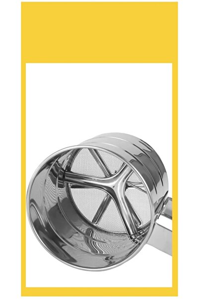 keyfisepet en keyifli sepet Paslanmaz Çelik Un Eleği – Tek Elle Kullanım, Pratik Yaylı Mekanizma, 3 Kat Eleme