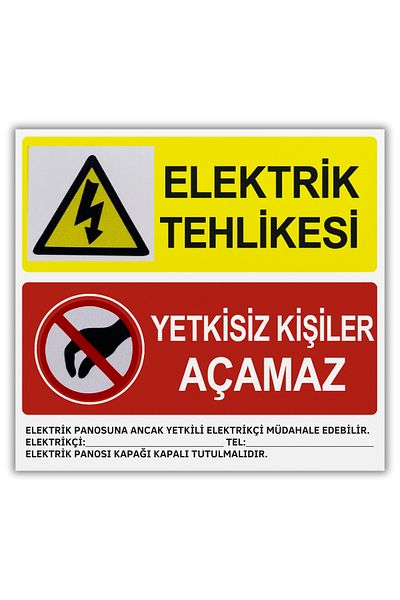 Happynesso "Electric Hazard Prohibited Persons Shall Not Open" Warning Sign 30X20 cm Foil Printing Forex Signage