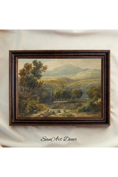 Sanart Рамкирана винтидж картина, Маслена живопис, Рамкирана картина, Художествена декорация, Пейзажна живопис