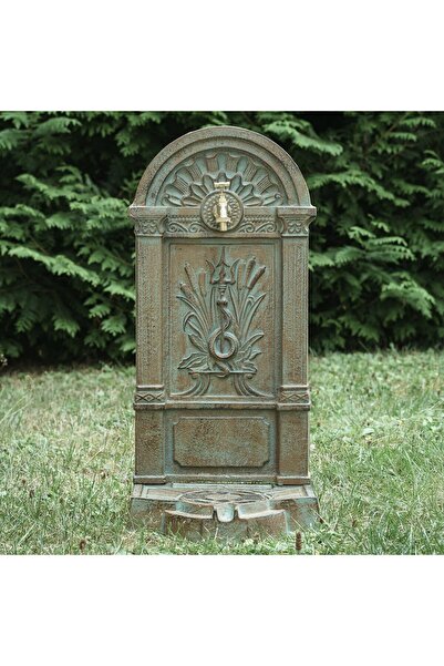 Zenlife Cismea fonta gradina, fantana exterior din fonta verde, rezistenta pentru o viata, H. 83 cm