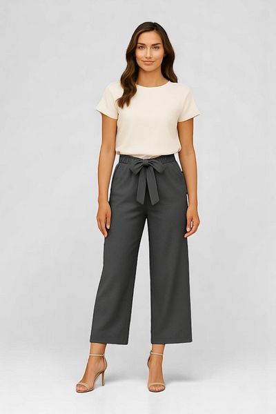 bb butik basic Belted Double Palazzo Trousers Db1634