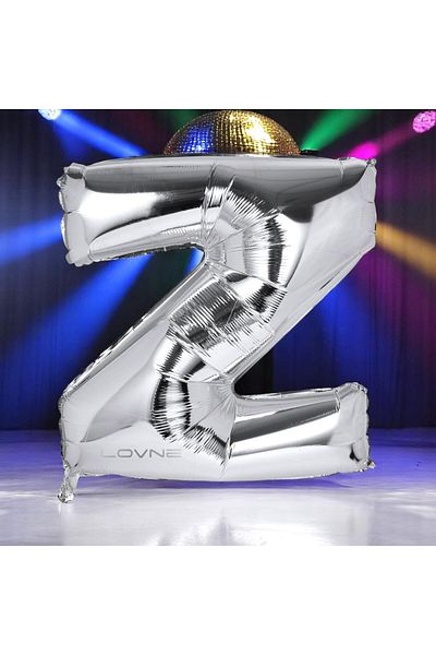 Kuzey High Quality 1 Metre Silver Z Letter Balloon Silver Z Letter Foil Balloon Fits Helium Gasina Flying Balloon
