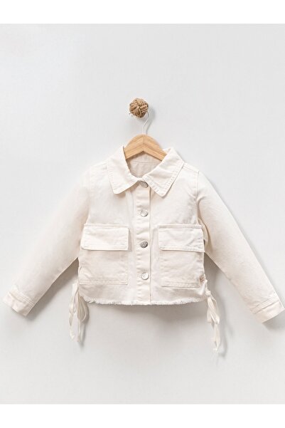 MixMax Bebe Girl's Crop Model Raw Denim Jacket