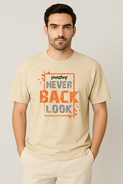PARSHEY Erkek - Kadın %100 Pamuk Never Look Back Baskılı Yarım Kollu Bisiklet...