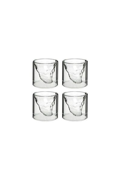 Secret de Gourmet Set de 4 shot-uri cu craniu, pahar, 80 ml