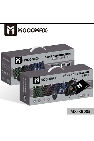MOOGMAX بكج قيمنج 4*1 من موج ماكس- كيبورد مضئ + ماوس وايرلس+سماعة محيطية+ ماوس باد موج ماكس