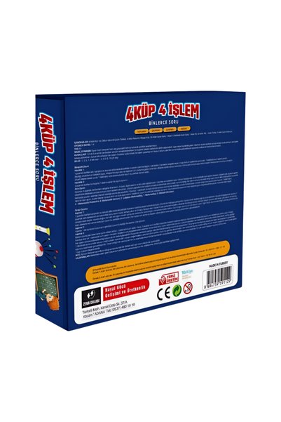 ZEKA DOLABI 4 Cubes 4 Process Box Game Addition Subtraction Multiplication Division
