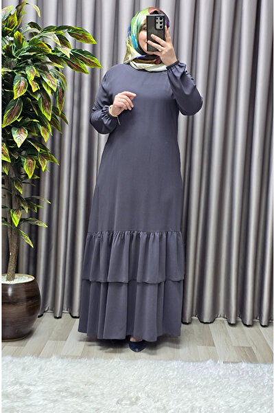 Elmas Tesettür Γυναικεία Ρούχα Μασούρι Φόρεμα Κρεπ Διπλής Επικάλυψης Μεγάλου ...