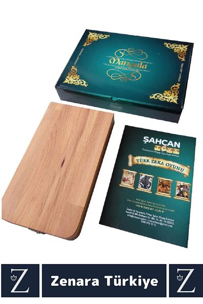 Zenara Traditional Turkish Strategy Attention Logic Intelligence Developing Fun Game Large Size Wooden Mangala