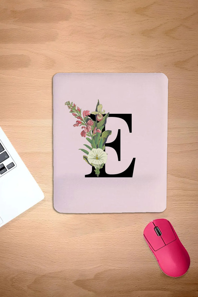 KARMAT Dikdörtgen, E harfi, Kişiye harfe özel mousepad, Bilgisayar faresi ped...